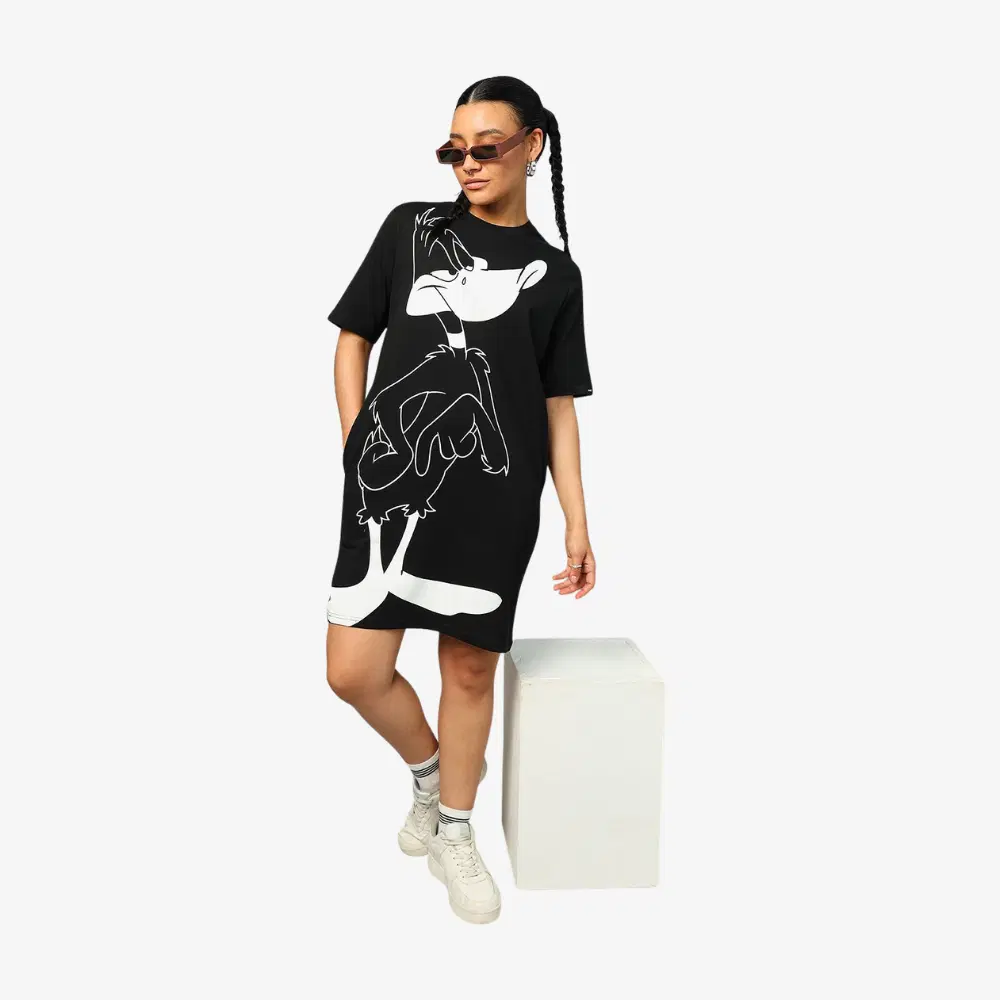 Daffy Graphic Printed Oversized Dress